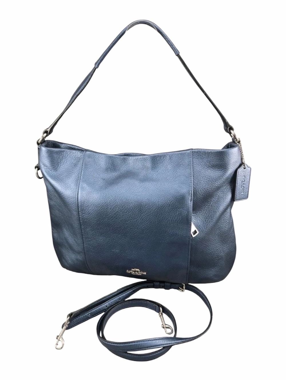 Coach Metallic Blue Isabelle East West Hobo